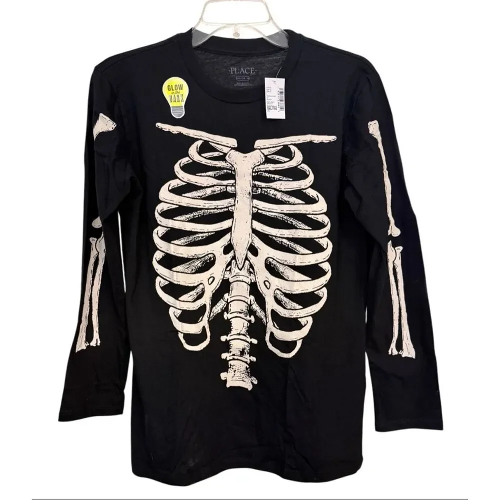 NWT The Children’s Place Halloween Skeleton T-Shirt Family Glow XXL